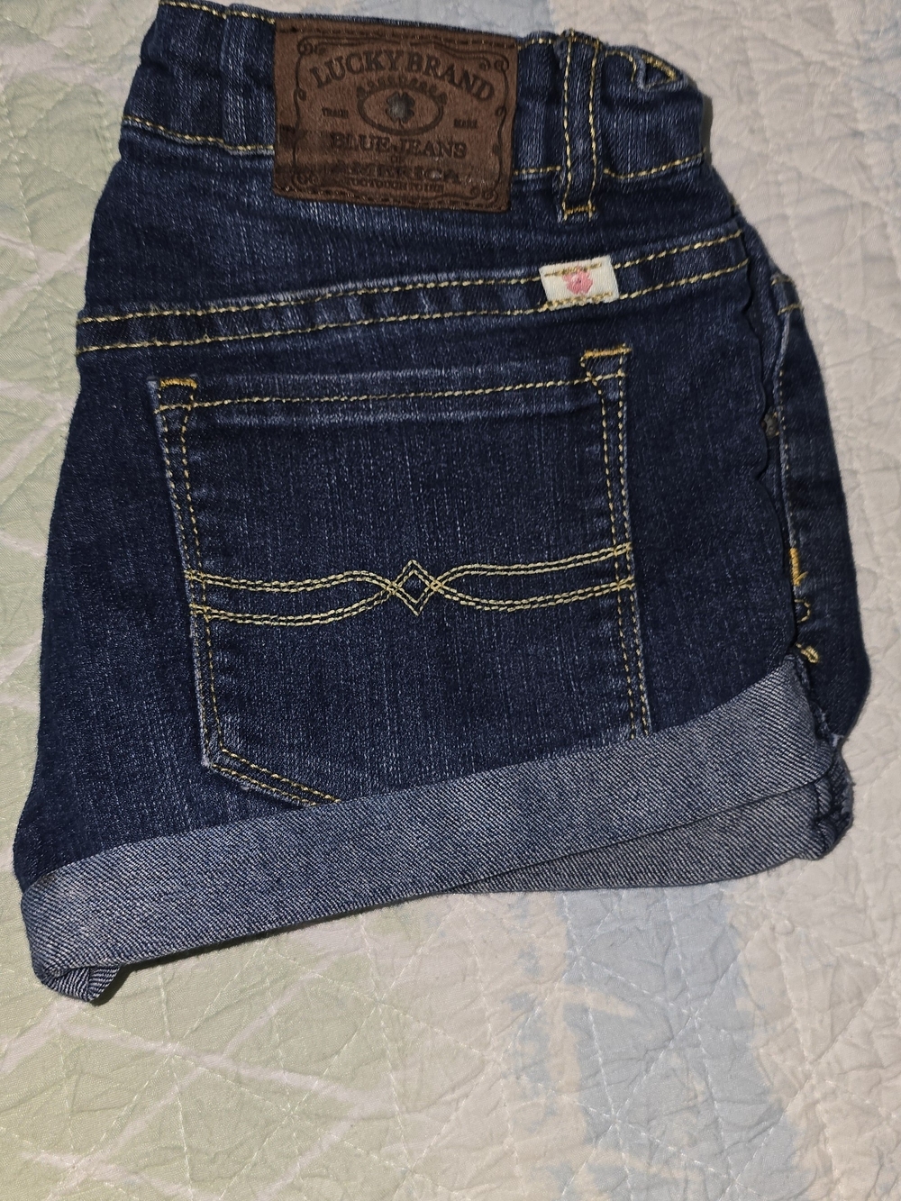 Lucky Brand Dark Indigo Denim Rolled Cuff Shorts